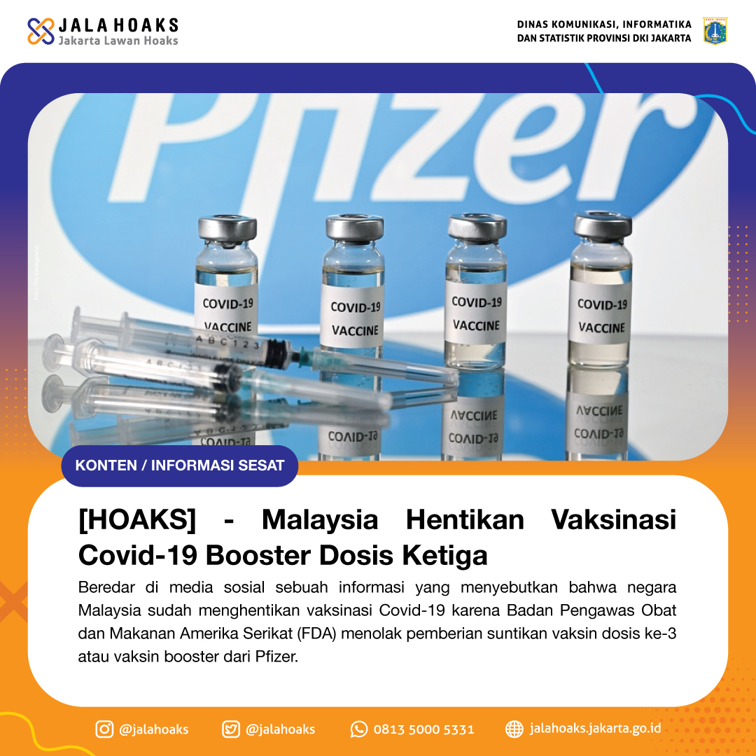 Pfizer dos ketiga 马来西亚2019冠状病毒病疫苗接种计划